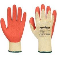 Portwest A100 Latex Grip Gloves in Orange | Size: Small