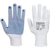 Portwest A110 Polka Dot Grip Gloves in White | Size: XL