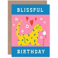 Wee Blue Coo Dog Lover Pet With Flowers Blissful Birthday Card