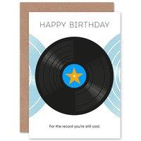 Wee Blue Coo Vinyl For the Record Happy Birthday Blue & Gold Card