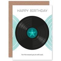 Wee Blue Coo Vinyl For the Record Happy Birthday Turquoise Teal Card