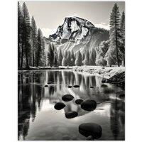 Artery8 Majestic Yosemite Valley Iconic Half Dome Black & White Photo Photography Large Wall Unframed Art Poster Print Thick Paper 18X24 Inch