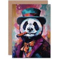 Artery8 Business Purple Panda for Him or Her Birthday Thank You Greeting Card