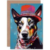 Artery8 Border Collie Hat & Scarf Dog Lover Birthday Thank You Greeting Card