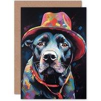 Artery8 Labrador Dog Cowboy Hat for Husband Him Dad Son Greeting Card & Envelope