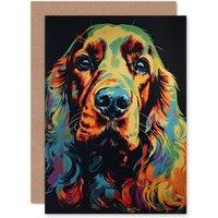 Artery8 Cocker Spaniel Pet Dog Lover Portrait for Him Her Birthday Greeting Card