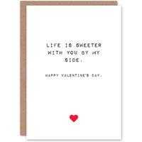 Artery8 Anniversary Card Life Sweeter With You For Him or Her in White