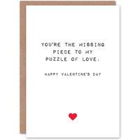 Artery8 Anniversary Card Missing Piece Puzzle Love For Him or Her in White