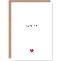 Artery8 Anniversary Card Simple Heart Love Ya For Him or Her in White