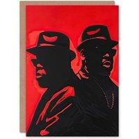 Artery8 Two Rappers Red Black Portrait Painting Hip-Hop Birthday Art Card