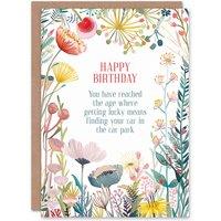 Artery8 Greeting Card Happy Flowers Get Lucky Means Find Car Funny Birthday