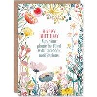 Artery8 Greeting Card Phone Social Media Notifications Floral Flowers Birthday