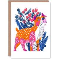 Wee Blue Coo Dog Lover Cute American Bulldog Vibrant Portrait Xmas Christmas Card