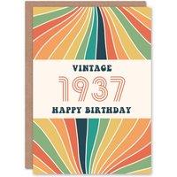 Artery8 Vintage Retro Rainbow Born 1937 Aged 88 Years Old 88th Birthday Card in Orange
