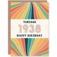 Artery8 Vintage Retro Rainbow Born 1938 Aged 87 Years Old 87th Birthday Card in Orange