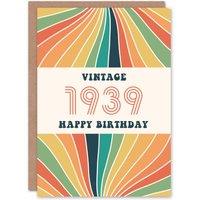Artery8 Vintage Retro Rainbow Born 1939 Aged 86 Years Old 86th Birthday Card in Orange
