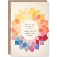 Artery8 Body in Good Health Buddhist Quote Mandala Spiritual Birthday Card in Orange