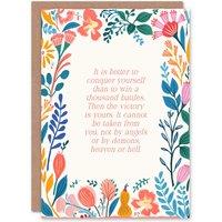 Artery8 Conquer Yourself Buddhist Mindfulness Quote Spiritual Birthday Card