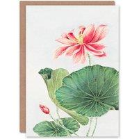 Artery8 Megata Morikaga Art Card Blooming Lotus Flower Botanical in Pink