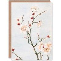 Artery8 Megata Morikaga Art Card Plum Branches With Blossoms in White