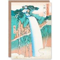 Artery8 Utagawa Hiroshige Japanese Art Card Mount Nikko Urami Waterfall in Green