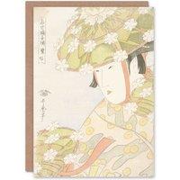 Artery8 Utamaro Kitagawa Japanese Art Card Sagi Musume Heron Maiden in Green