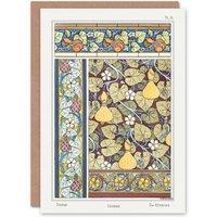 Artery8 Maurice Pillard Verneuil Art Card White Flower Gourd Floral Patterns in Green