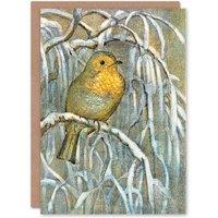Artery8 Theo van Hoytema Art Card Robin on Snowy Tree Branch