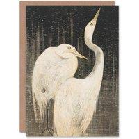 Artery8 Theo van Hoytema Art Card Two Egrets in the Snow in Grey