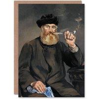 Artery8 Edouard Manet Art Card The Pipe Smoker Portrait in Grey