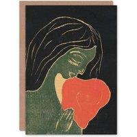 Artery8 Edvard Munch Art Card The Heart Hjertet Painting in Black