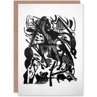 Artery8 Franz Marc Art Card Birth of the Wolves Abstract Painting in White