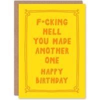 Wee Blue Coo Birthday Card F*cking Hell Made Another One Old Age Joke Funny in Yellow