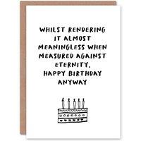 Wee Blue Coo Birthday Card Meaningless Against Eternity Existential Humour Funny in White