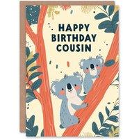 Wee Blue Coo Birthday Card Cute Koala Bears On A Tree Illustration For Cousin
