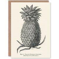 Artery8 John Wright Art Card Vintage Black White Pineapple Illustration