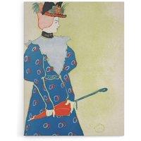 Artery8 Woman Holding Umbrella Painting Canvas Wall Art Print E Penfield in Green | Size: W12" x H16"