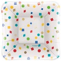 Unique Party Paper Confetti Appetiser Plates (Pack of 8) in Off-White