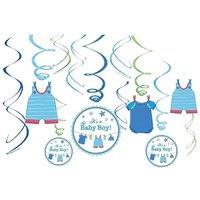 Amscan With Love Dungarees Shower Streamers (Pack of 12) in Blue