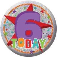 Amscan Holographic 6th Birthday Badge