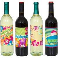 Unique Party Summer Wine Bottle Label (Pack of 4)