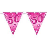 Qualatex Sparkle 50th Birthday Bunting in Pink