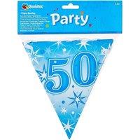Qualatex Sparkle 50th Birthday Bunting in Blue