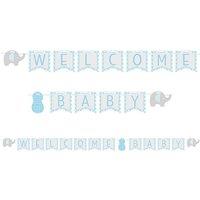 Unique Party Welcome Peanut Banner in Mid Blue