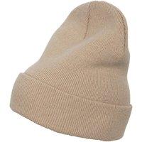 Yupoong Flexfit Heavyweight Long Beanie Winter Hat in Light Brown