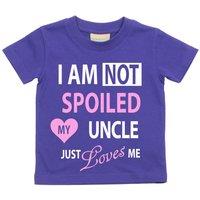 60 SECOND MAKEOVER I'm Not Spoiled My Uncle Just Loves Me T-Shirt in Purple | Size: 14-15 Years