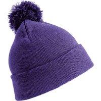 Result Winter Essentials Pom Pom Beanie in Purple