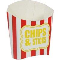 Amscan Chips & Fries Stripe Disposable Container in White