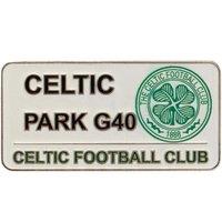 Celtic FC Street Sign Badge in White