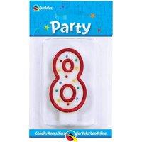 Qualatex Polka Dot 8th Birthday Birthday Candle